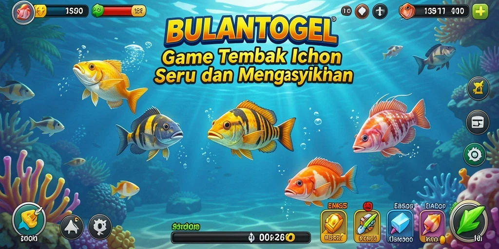 Screenshot gameplay BULANTOGEL menampilkan aksi seru menembak ikan.