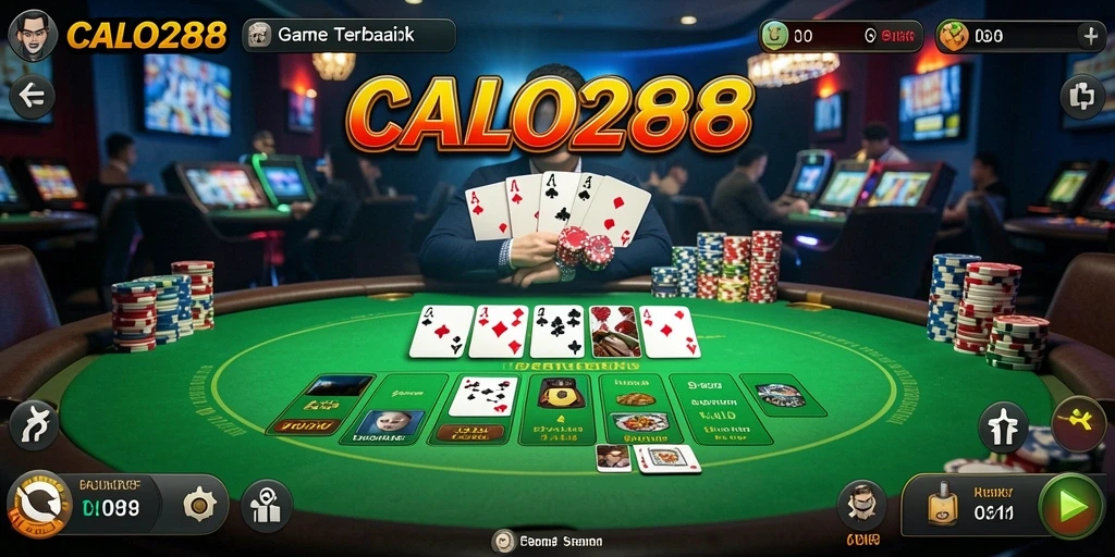Tampilan gameplay seru di CALO288 saat bermain Poker online.