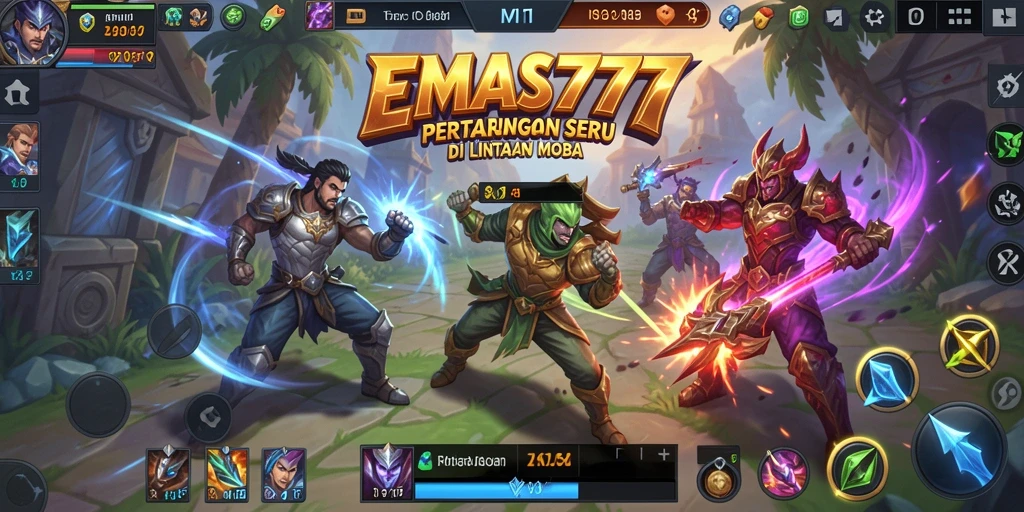 Gameplay seru EMAS777 dengan pertarungan tim yang intens.