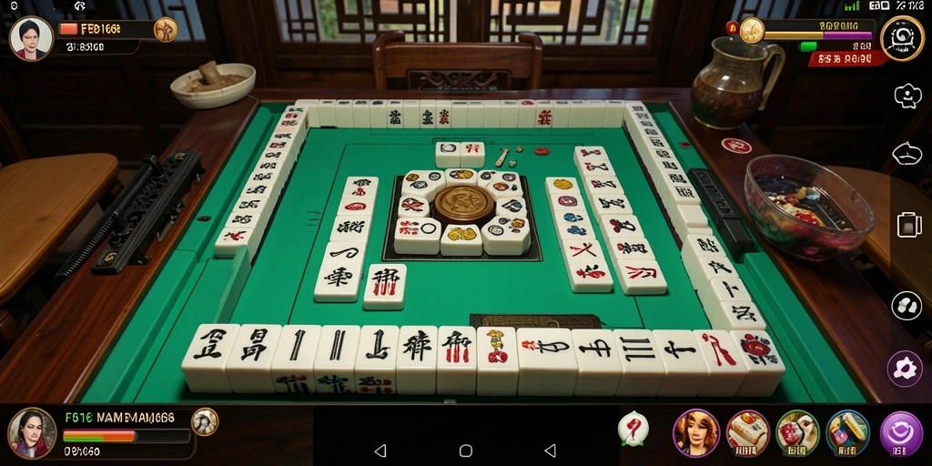 Tampilan gameplay menarik dari FB168 dengan suasana permainan Mahjong yang menegangkan.