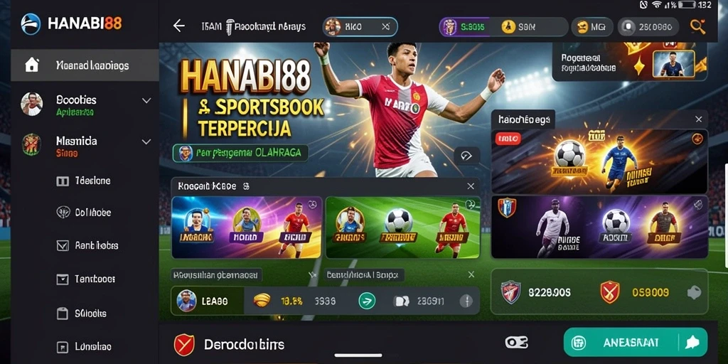 Screenshot utama HANABI88 menunjukkan antar muka yang menarik dan gameplay Sportsbook.