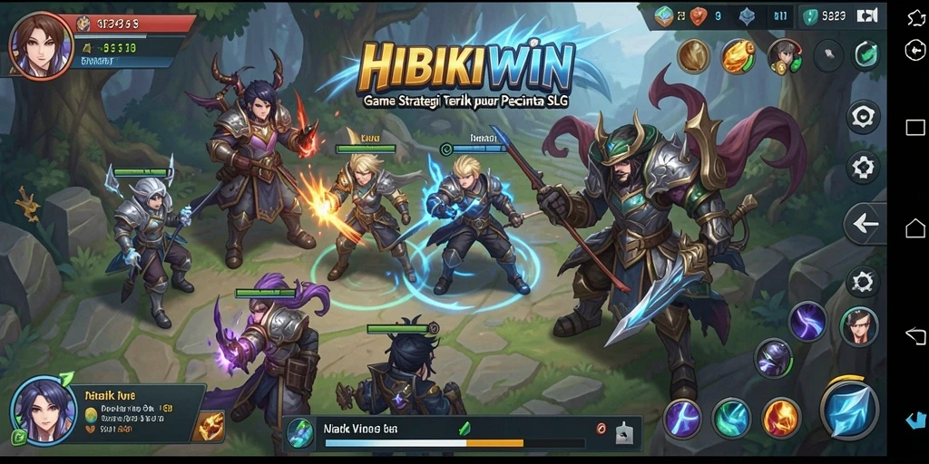 Tampilan gameplay HIBIKIWIN yang mendebarkan dan penuh strategi.