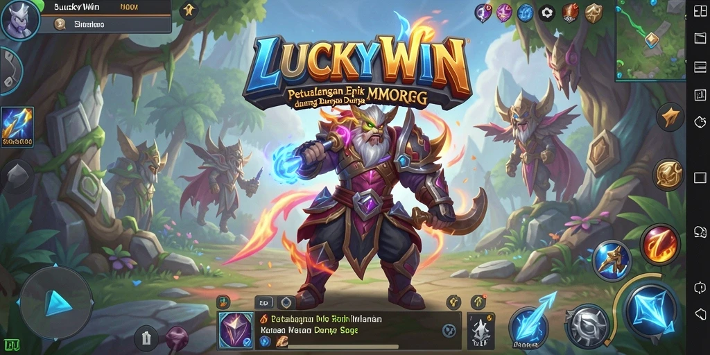 Gameplay menarik dalam dunia <strong>LUCKYWIN</strong>, menampilkan petualangan epik dan interaksi sosial.