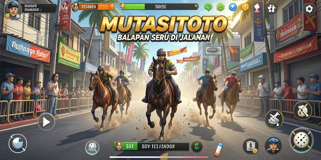 Screenshot menampilkan aksi balapan seru dengan mobil cepat.