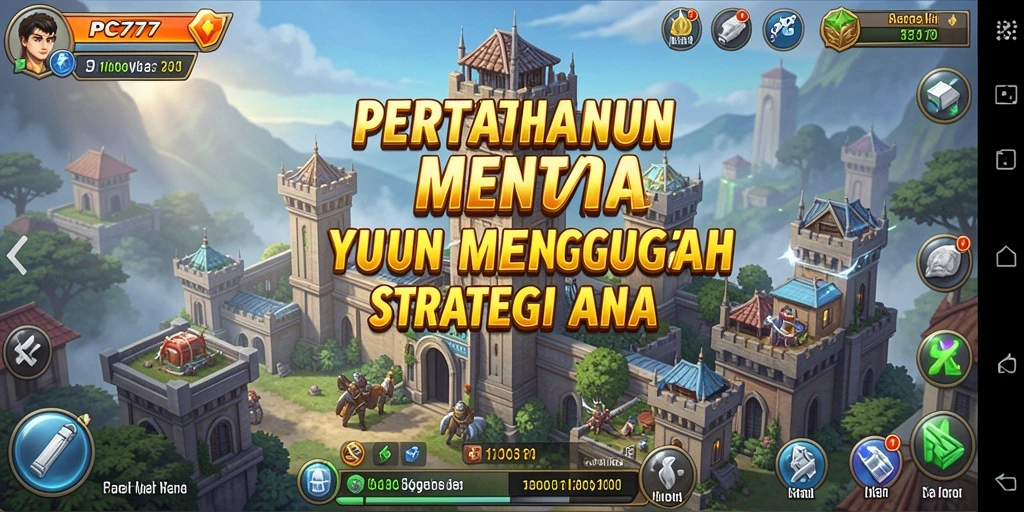 Screenshot gameplay Tower Defense PC777 yang seru dan mendebarkan.