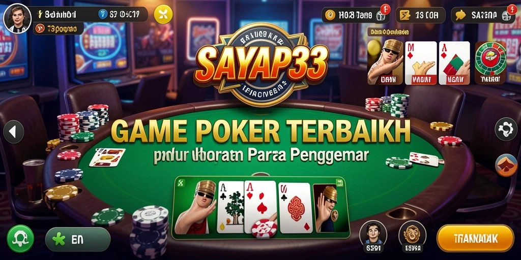 Tampilan gameplay SAYAP33 menampilkan aksi seru permainan Poker.